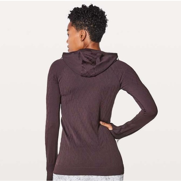 Lululemon Rest Less Hoodie Long Sleeve Top Black Cherry Size 8 - Picture 2 of 11